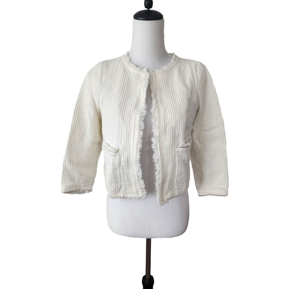 Zara Basic Small Crooped Jacket - 100% Cotton - W… - image 1